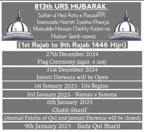 Urs Ajmer, Urs Ajmer Sharif, Urs 2025, 813 Urs Ajmer Dargah